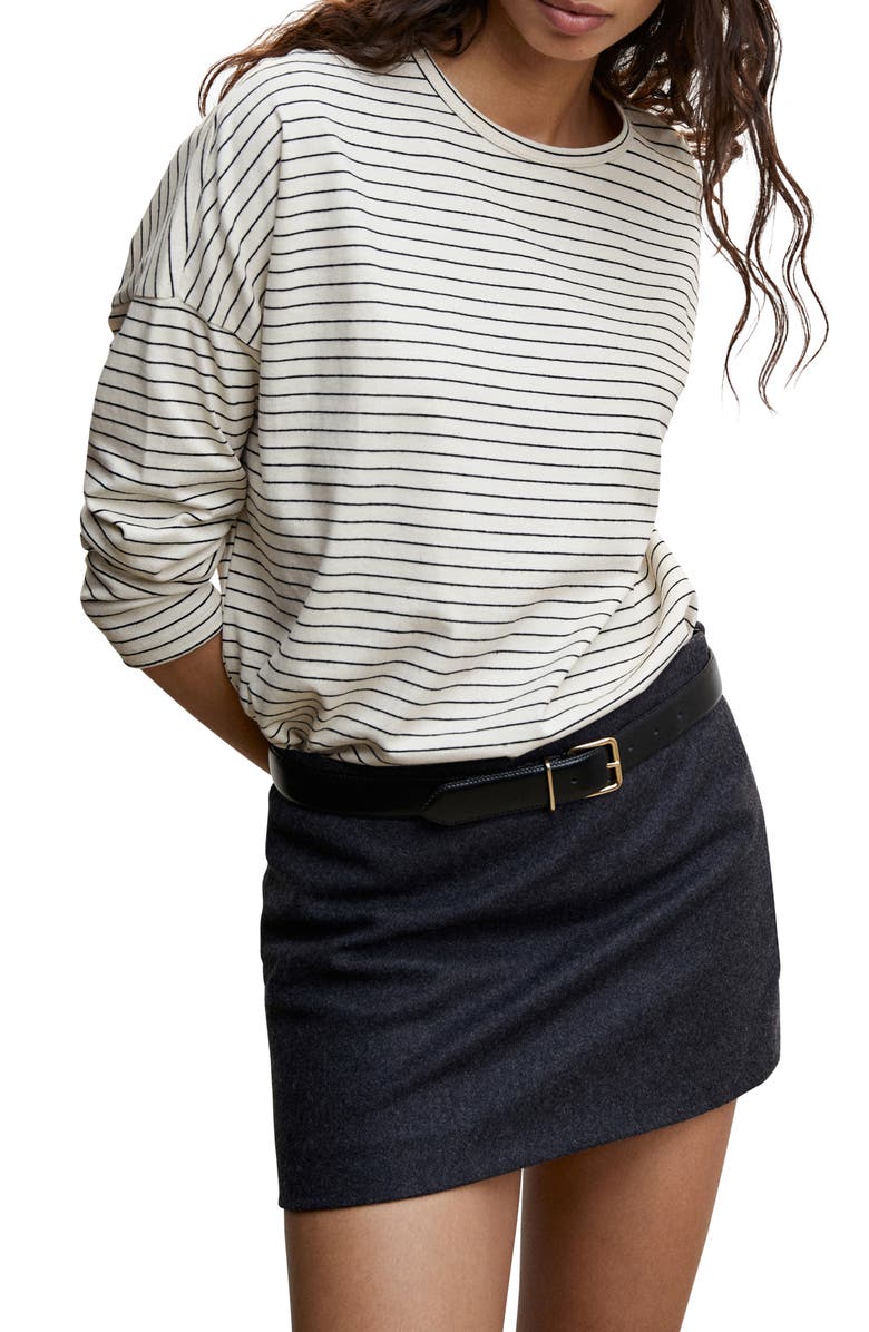 MANGO Stripe Knit Oversize Top, Main, color, 