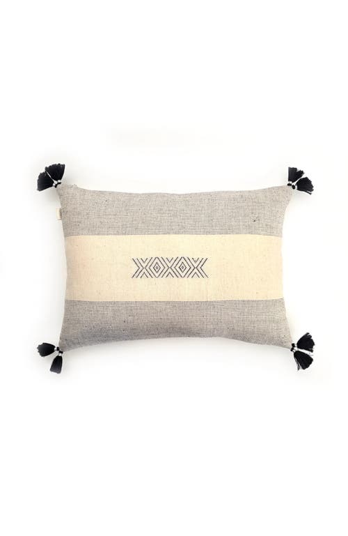 Nimmit Koble Handwoven Pillow In Black