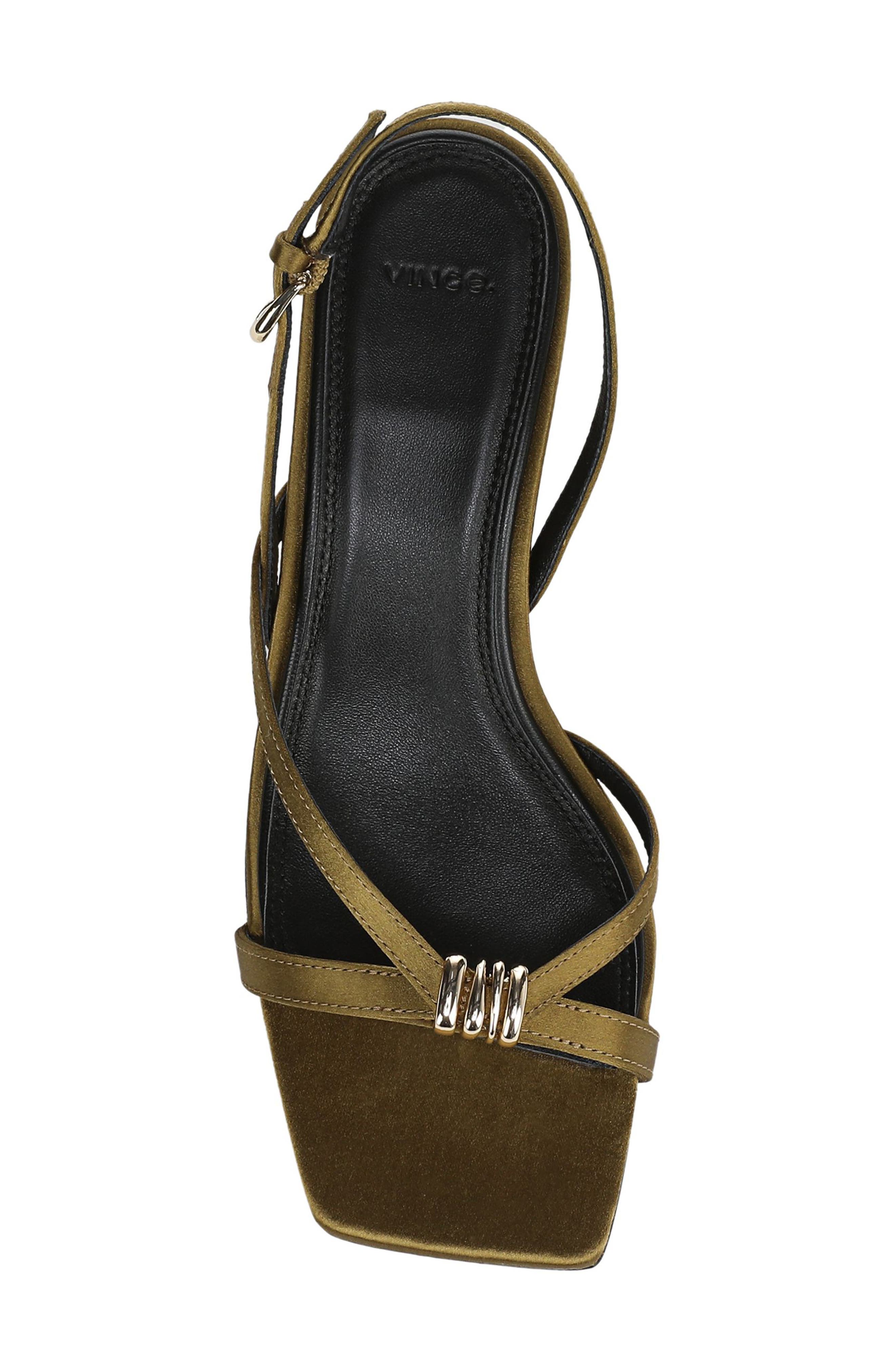 Vince Tali Slingback Kitten Heel Sandal, Alternate, color, Olive Wood