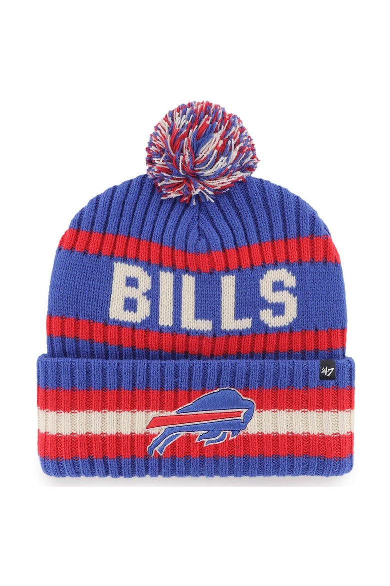 Men's '47 Royal Buffalo Bills Bering Cuffed Knit Hat with Pom, Alternate, color, ROYAL