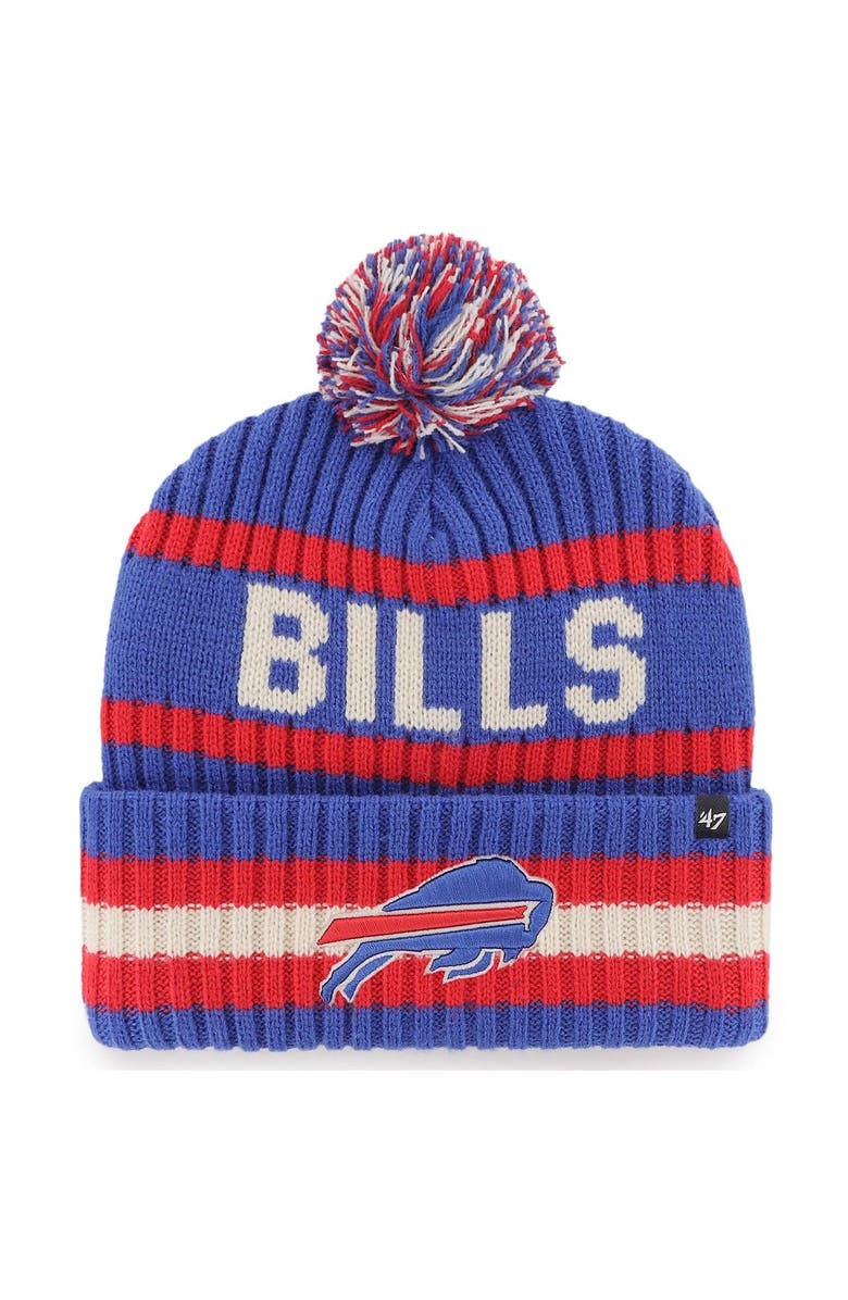 '47 Men's '47 Royal Buffalo Bills Bering Cuffed Knit Hat with Pom, Alternate, color, Royal