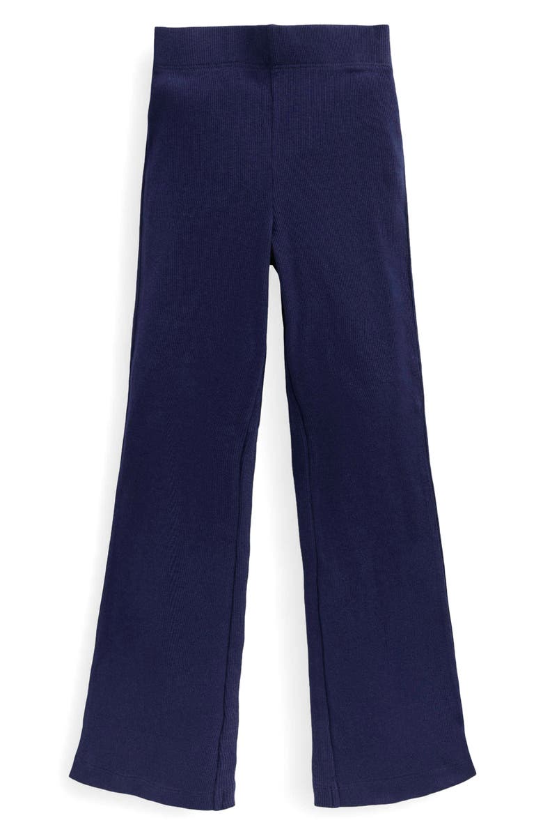 Mini Boden Kids' Rib Knit Flare Leggings, Main, color, College Navy