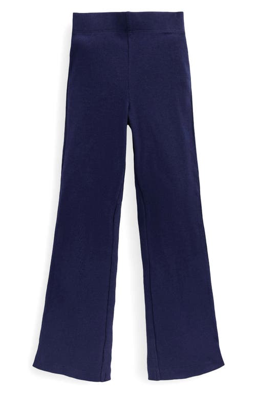 Mini Boden Kids' Rib Knit Flare Leggings In Blue