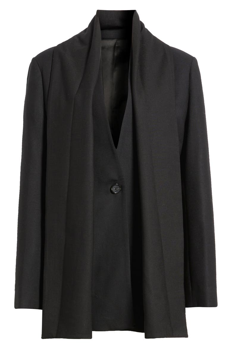 Flannel Scarf Blazer, Main, color, BLACK