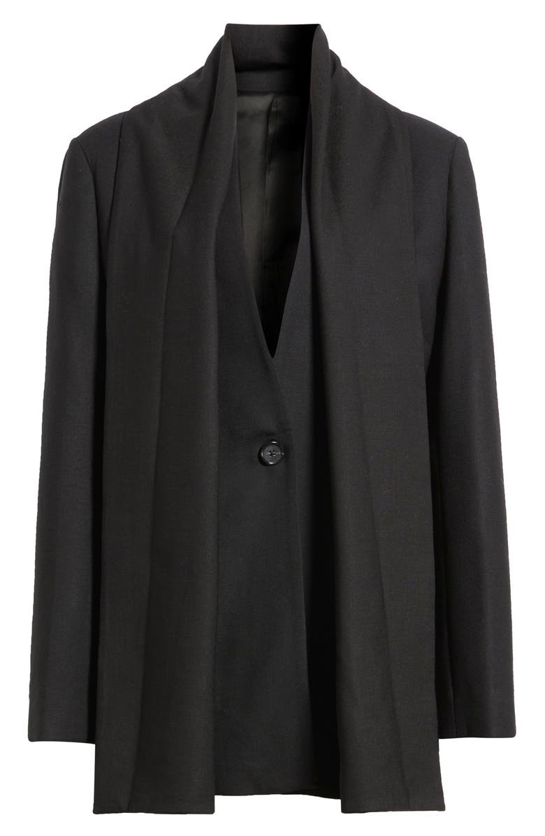 TOTEME Flannel Scarf Blazer, Main, color, Black