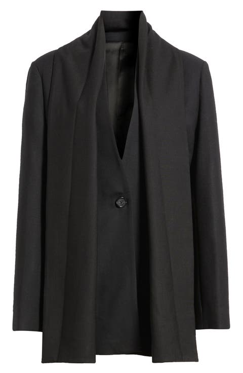 Flannel Scarf Blazer