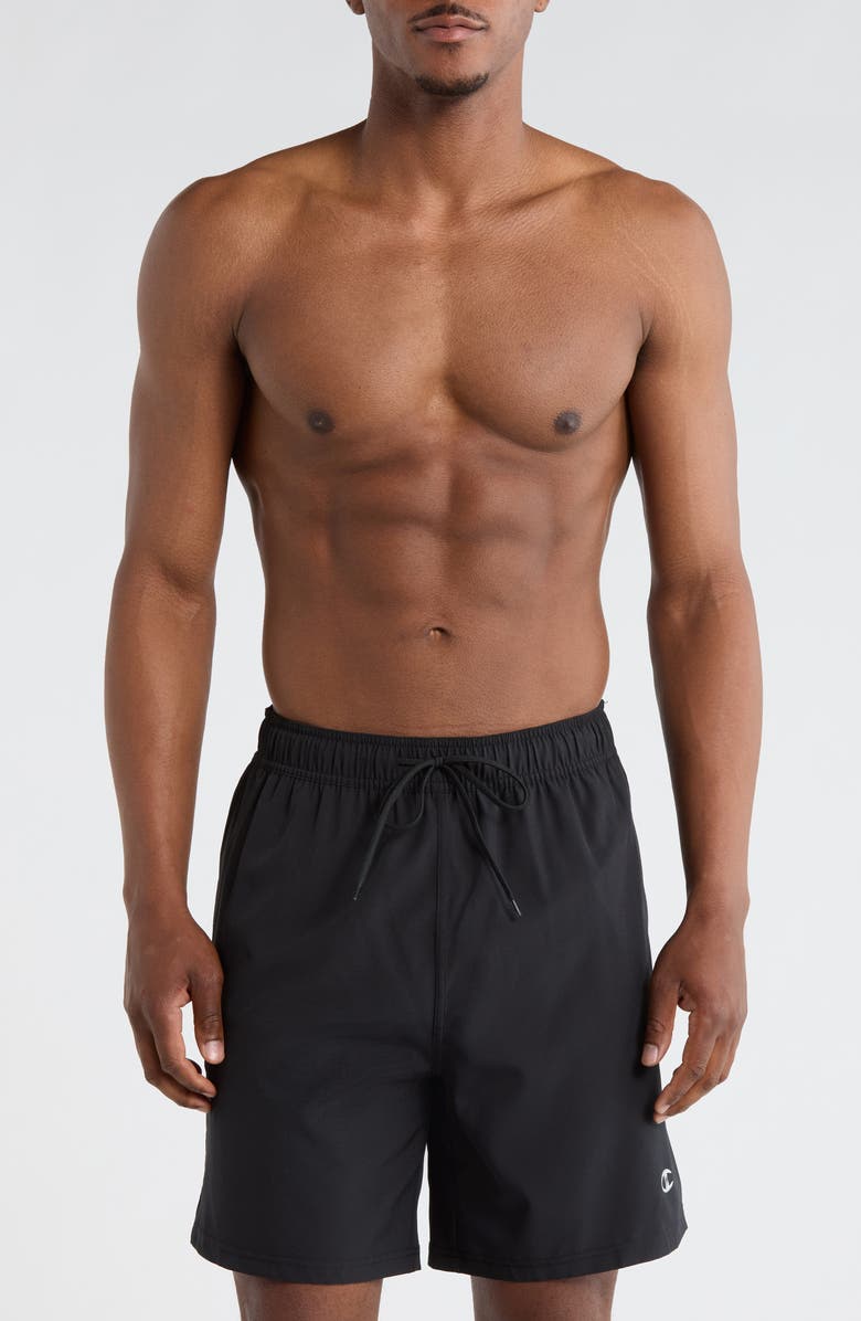 Champion Solid Volley Swim Shorts, Main, color, Black
