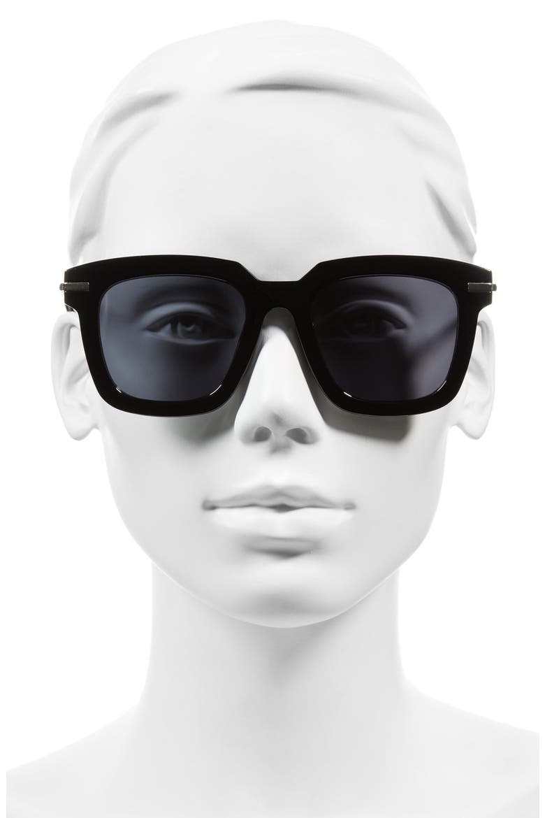Square 50mm Sunglasses, Alternate, color, BLACK/ SILVER