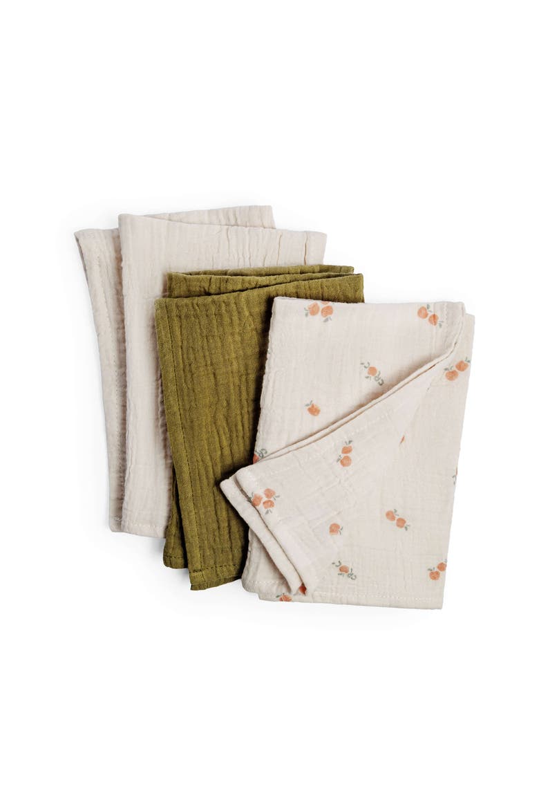 Pomme Organic Cotton Muslin Burp Cloth Set - 3 Pack, Main, color, Pomme