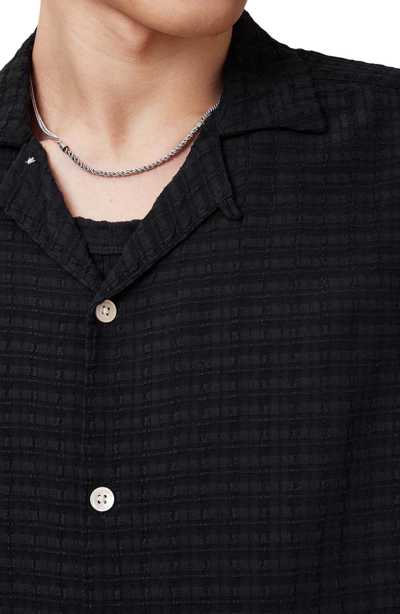 AllSaints Madin Seersucker Camp Shirt, Alternate, color,