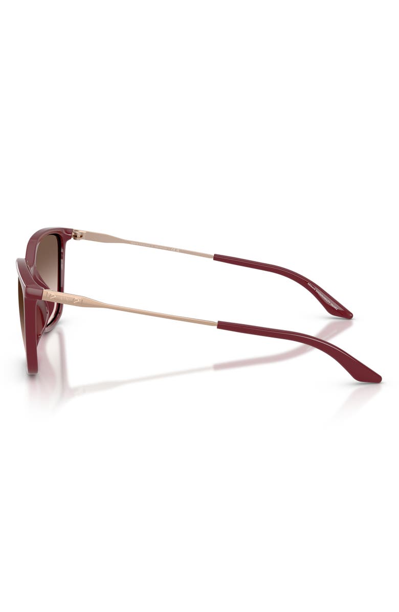 Armani Exchange 55mm Square Sunglasses, Alternate, color, Bordeaux / Pink Gradient Grey