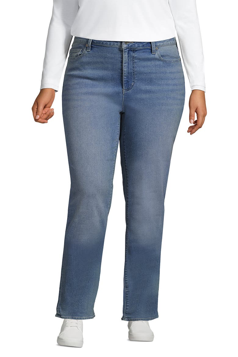 Recover Mid Rise Straight Leg Blue Jeans, Main, color, Lake Blue Wash