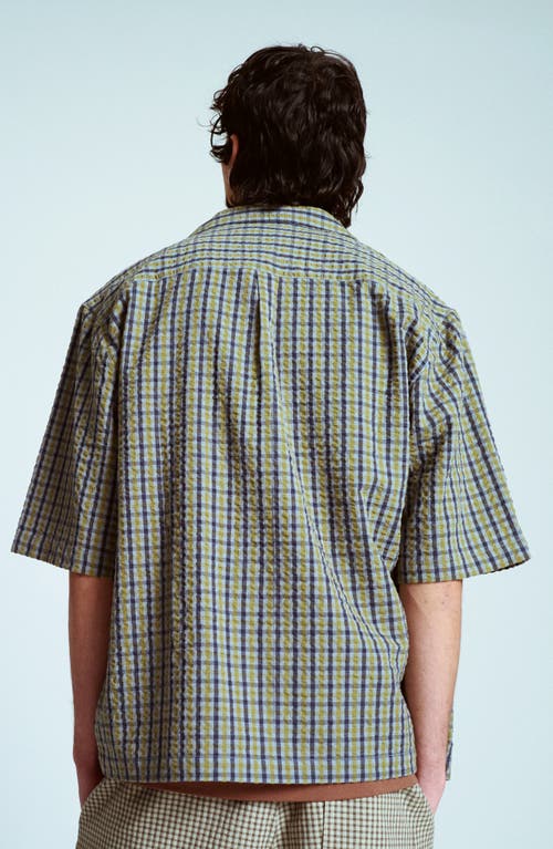 Topman Plaid Cotton Seersucker Button-up Shirt In Multi