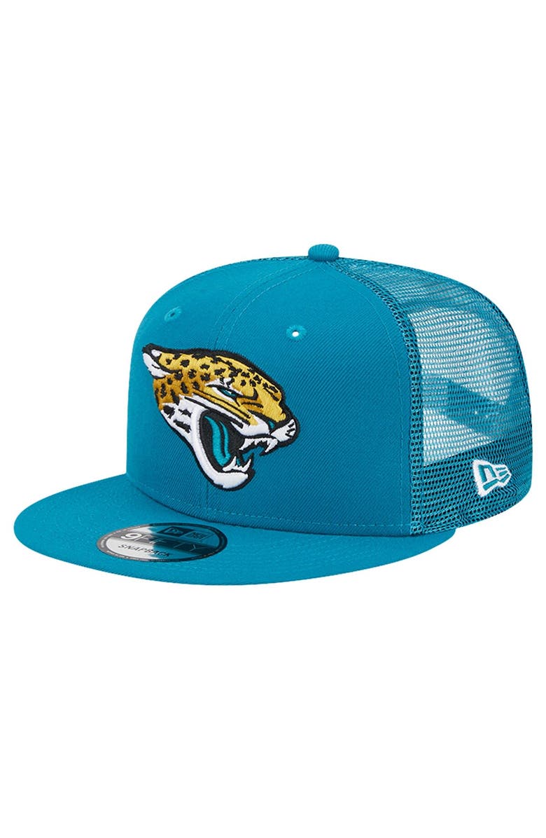 New Era Men's New Era Teal Jacksonville Jaguars Main Trucker 9FIFTY Snapback Hat, Main, color, Teal
