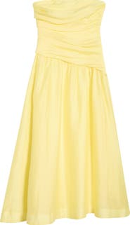 Ever New Rumi Ruched Strapless Midi Dress