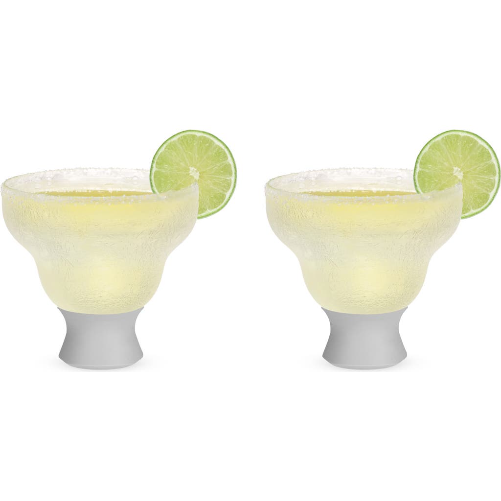 Host Glass Freeze Margarita Cooling Cup Set Of 2 In Gray