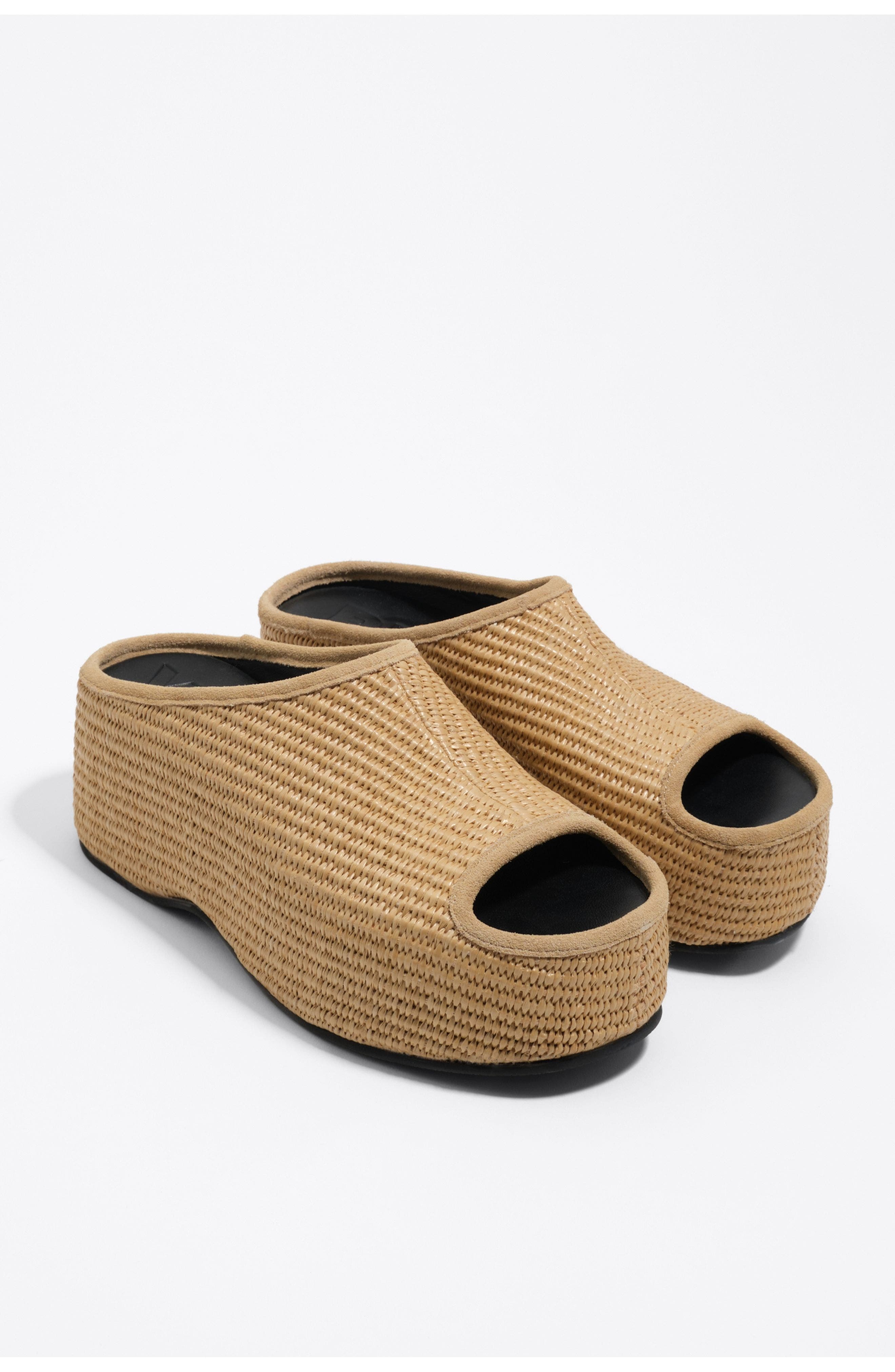 Bimba y Lola Raffia Platform Sandal, Alternate, color, Natural