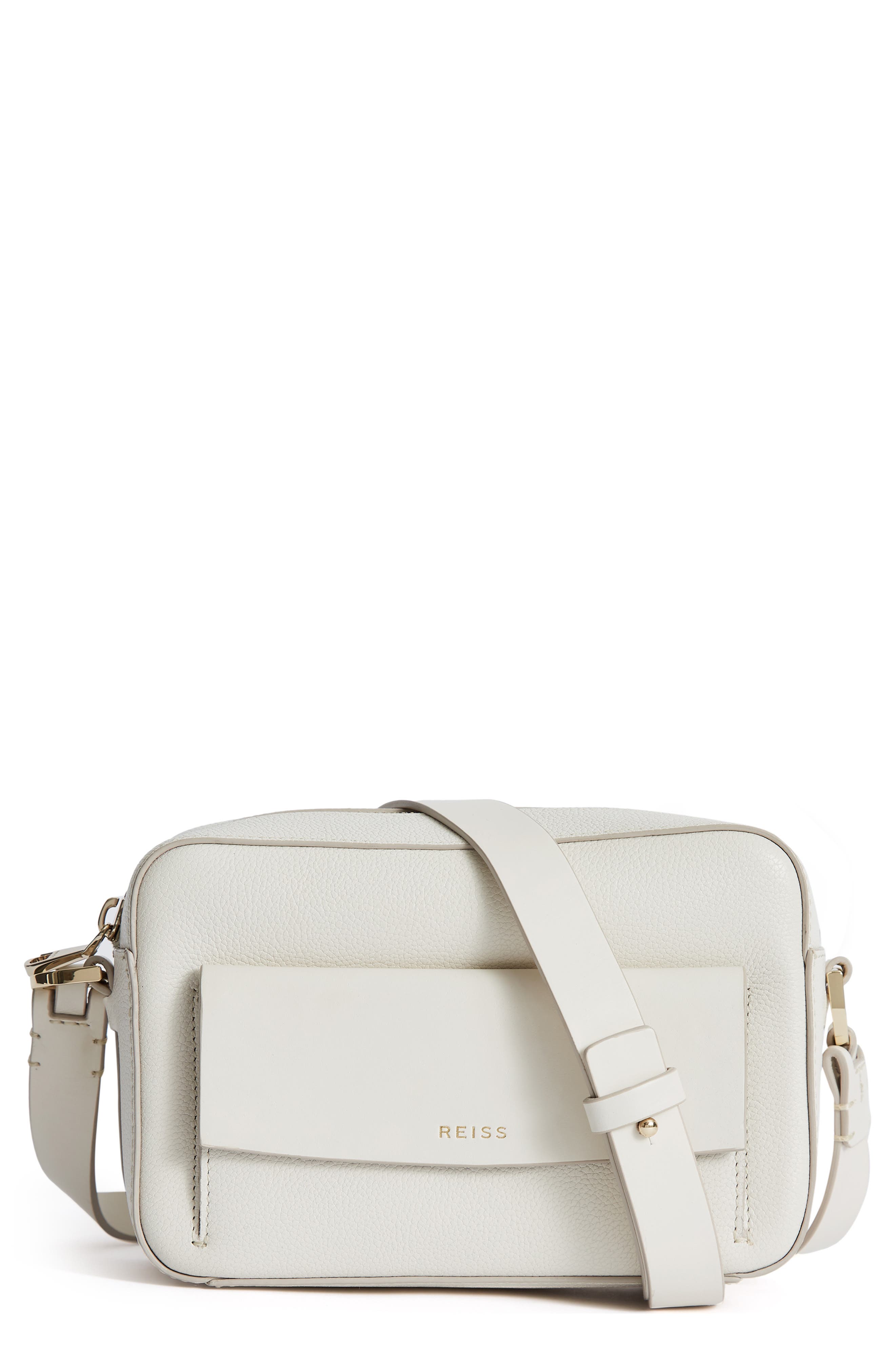 Reiss Archie Leather Crossbody Bag, Main, color, 