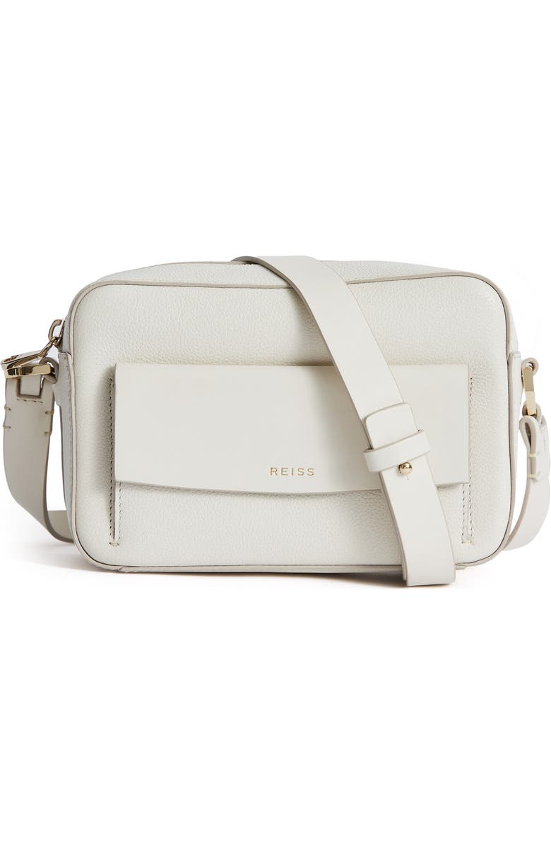 Reiss Archie Leather Crossbody Bag, Main, color,