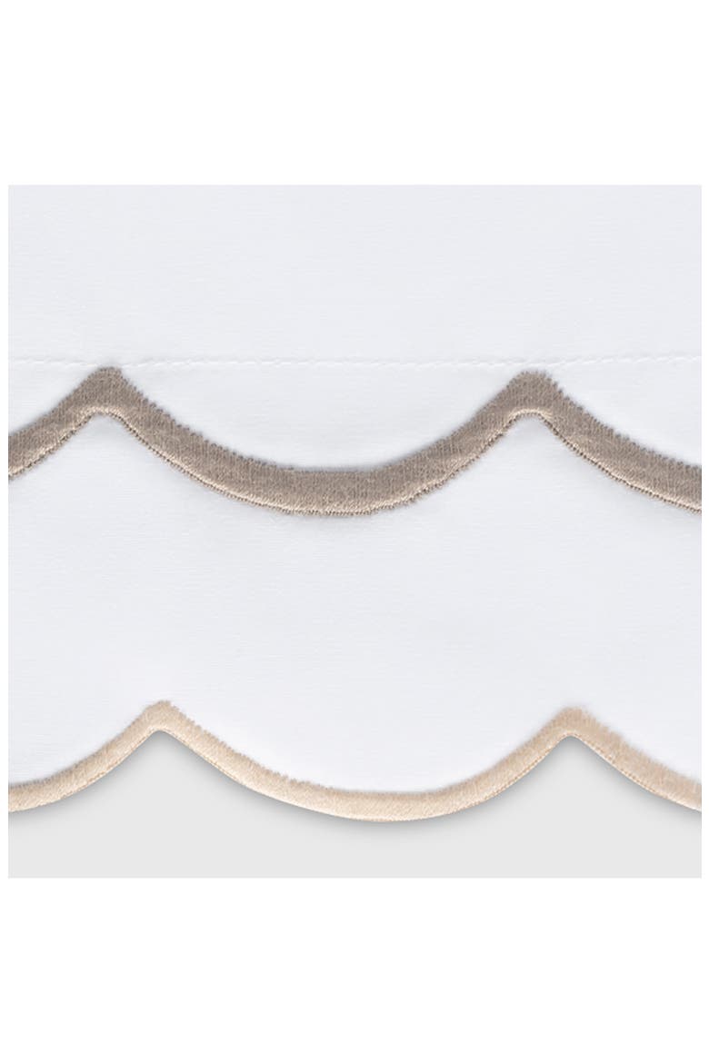 India Scallop 350 Thread Count Flat Sheet, Alternate, color, DRIFTWOOD