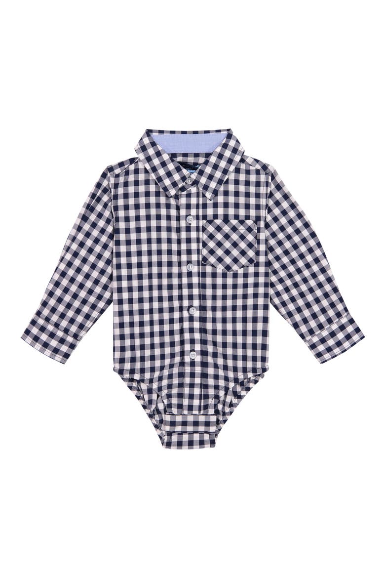 Button-Up Long Sleeve Bodysuit, Main, color, NAVY