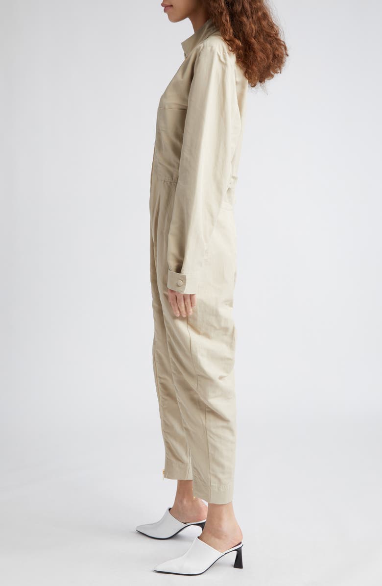 Stella McCartney Twin Zipper Long Sleeve Twill Jumpsuit, Alternate, color, 