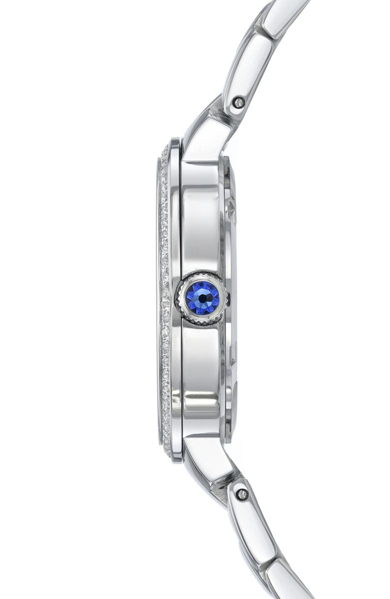 PORSAMO BLEU Luna Bracelet Watch, 34mm, Alternate, color, Silver & White
