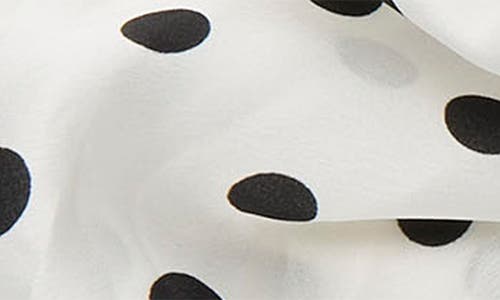 Lele Sadoughi Polka Dot Square Satin Scarf In White