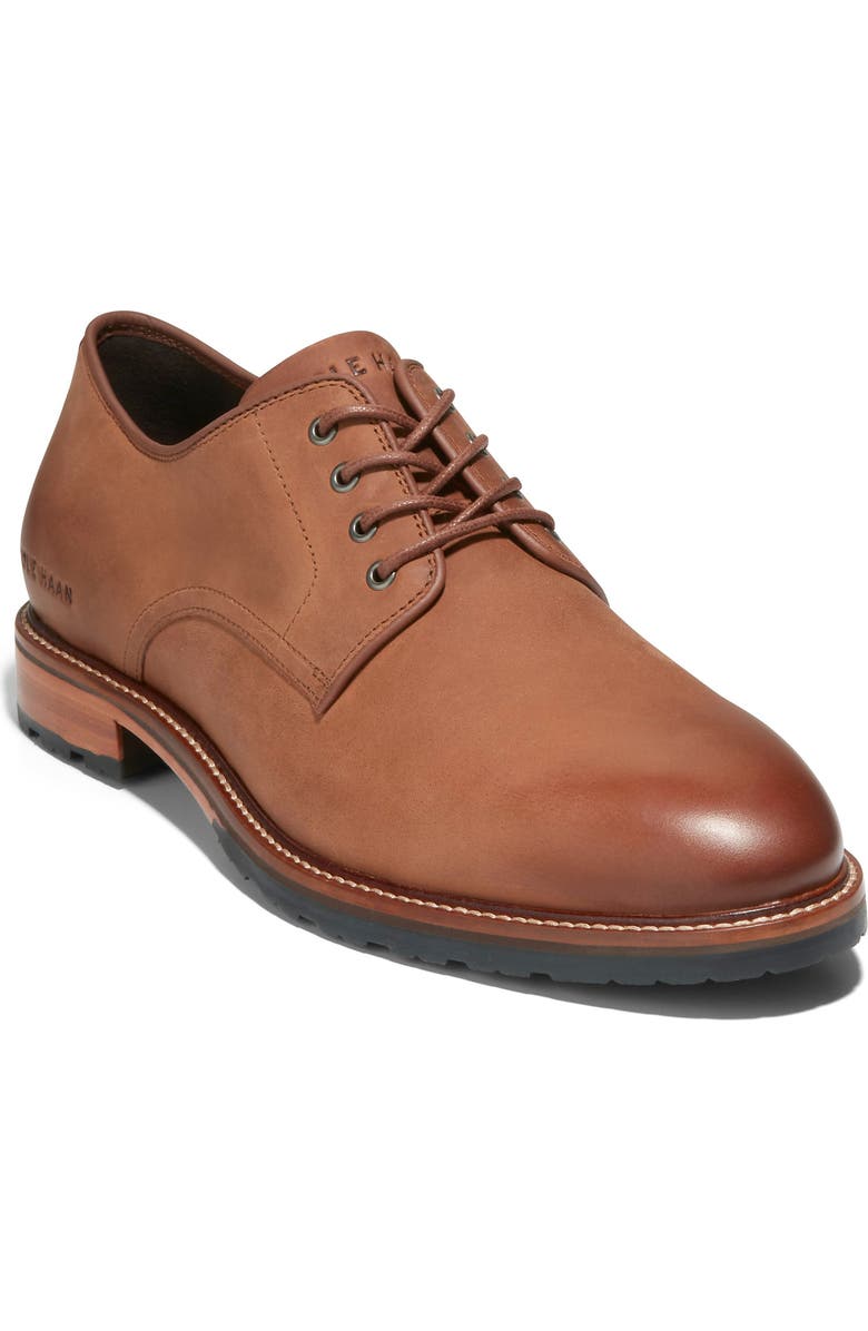 Cole Haan Berkshire Lug Water Resistant Derby, Main, color, Dark Sequoia Waxy