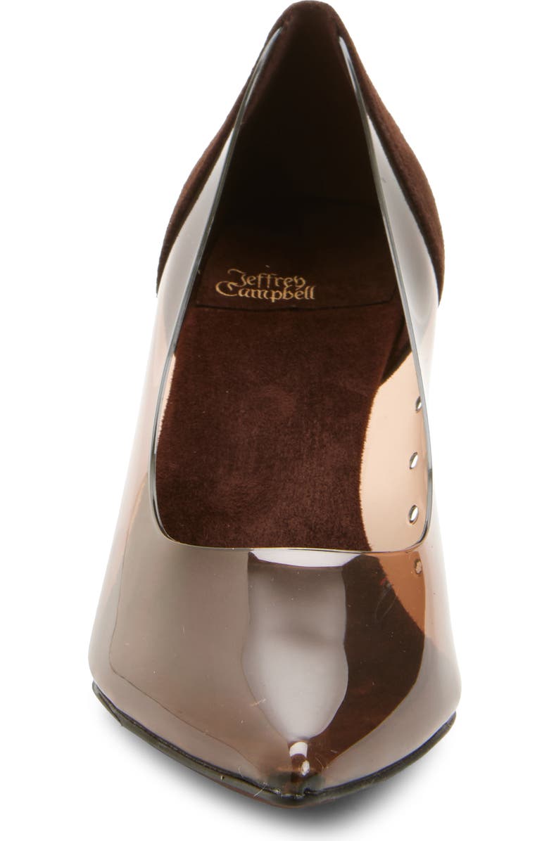 Jeffrey Campbell Graphix Pointed Toe Pump, Alternate, color, Coffee Suede Combo