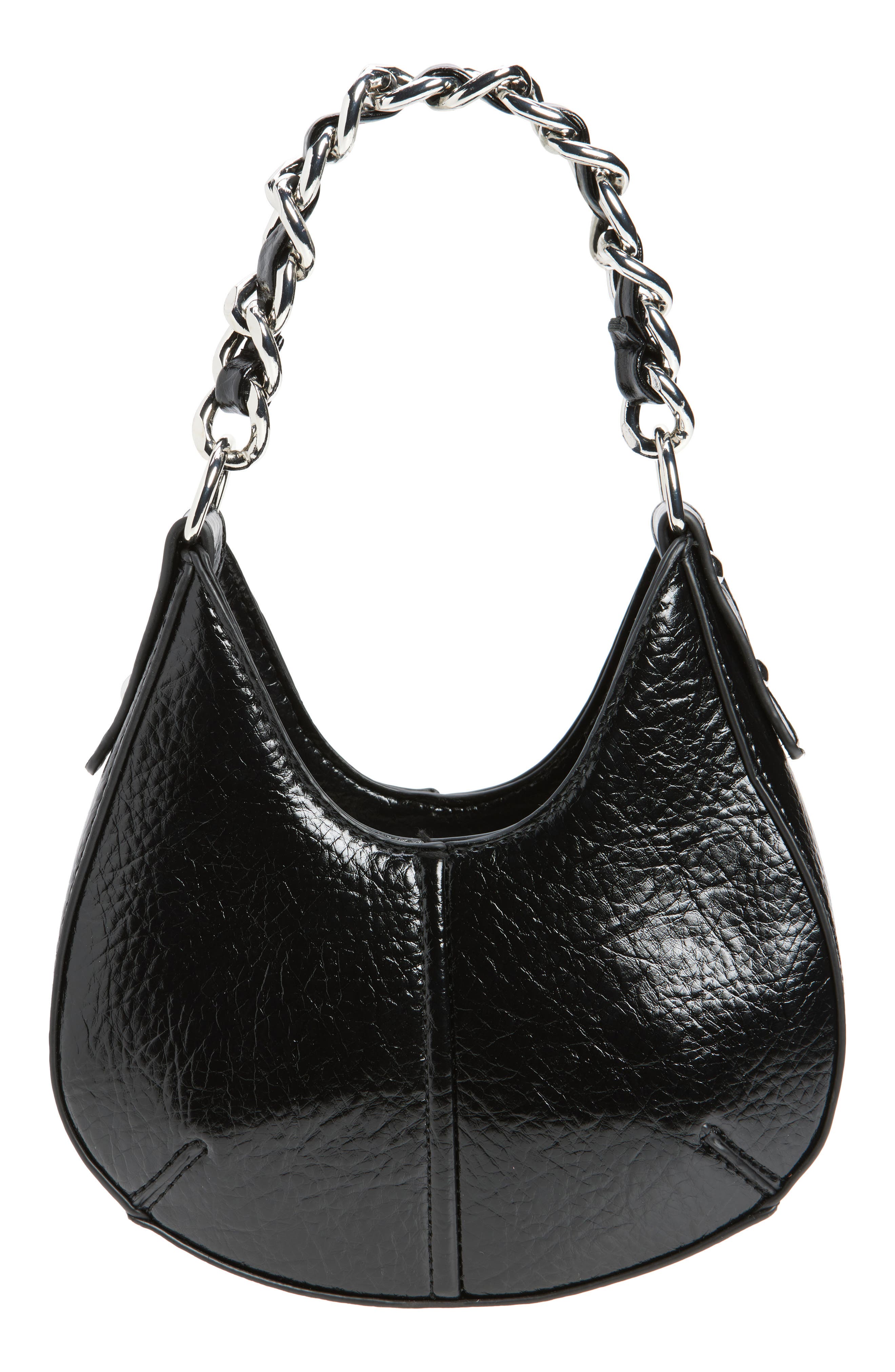 Gerry Structured Faux Leather Shoulder Grab Bag, Alternate, color, BLACK