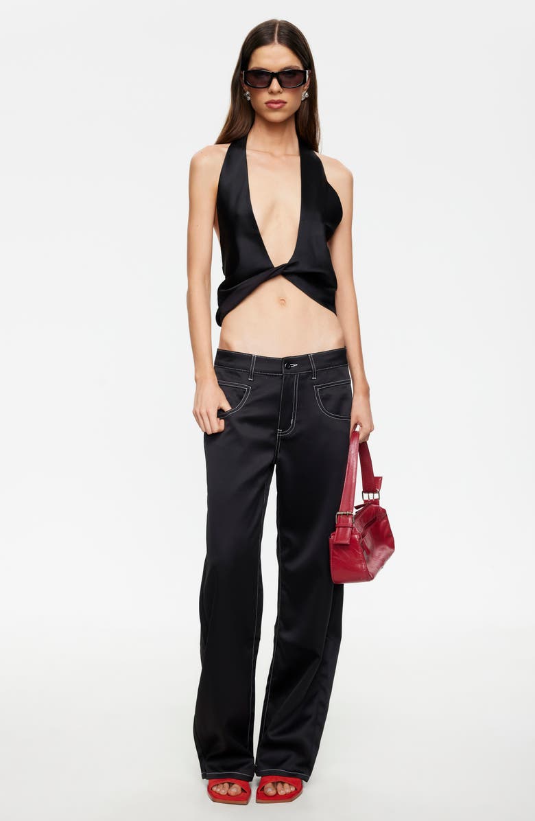 LIONESS Serenity Straight Leg Pants, Alternate, color, Noir