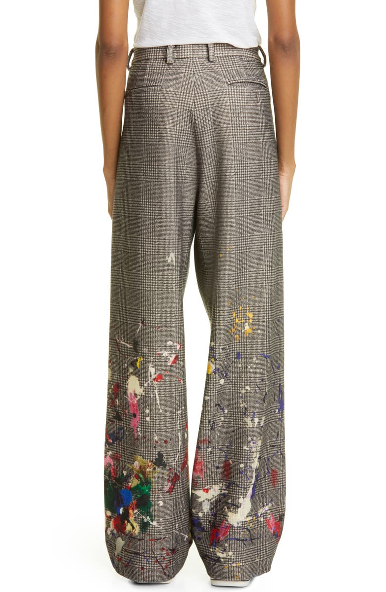 R13 Paint Splatter Wide Leg Virgin Wool Trousers, Alternate, color,