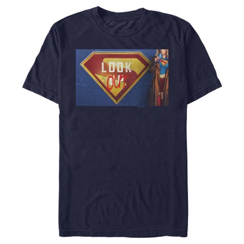 Men's Supergirl Look Out Graffiti Poster  Graphic T-Shirt