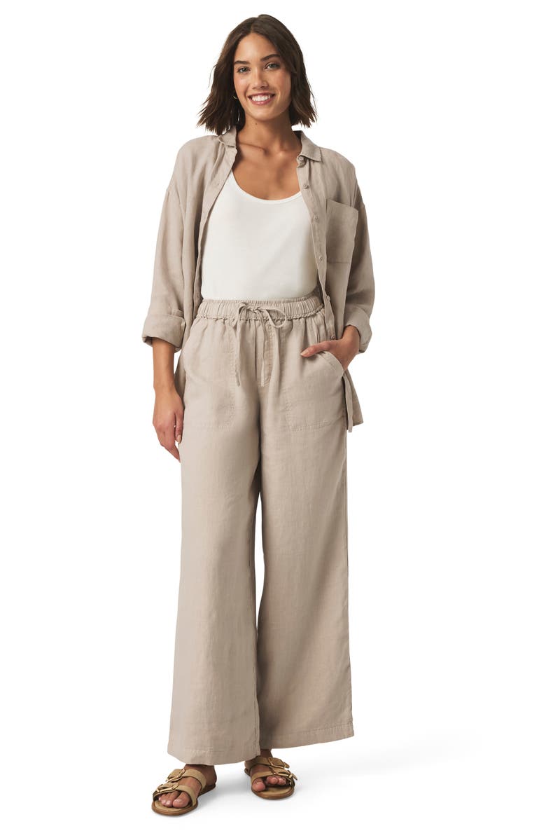 Splendid Stella Linen Drawstring Pants, Alternate, color, Fawn