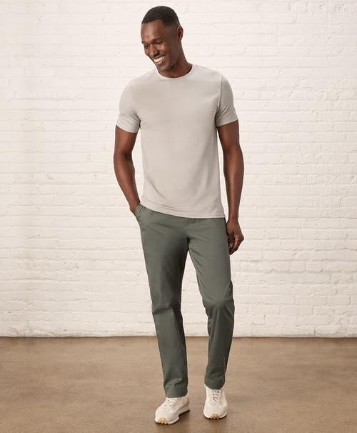 Pact Organic Cotton Luxe Stretch Jersey Slim Crew Neck Tee In Nickel