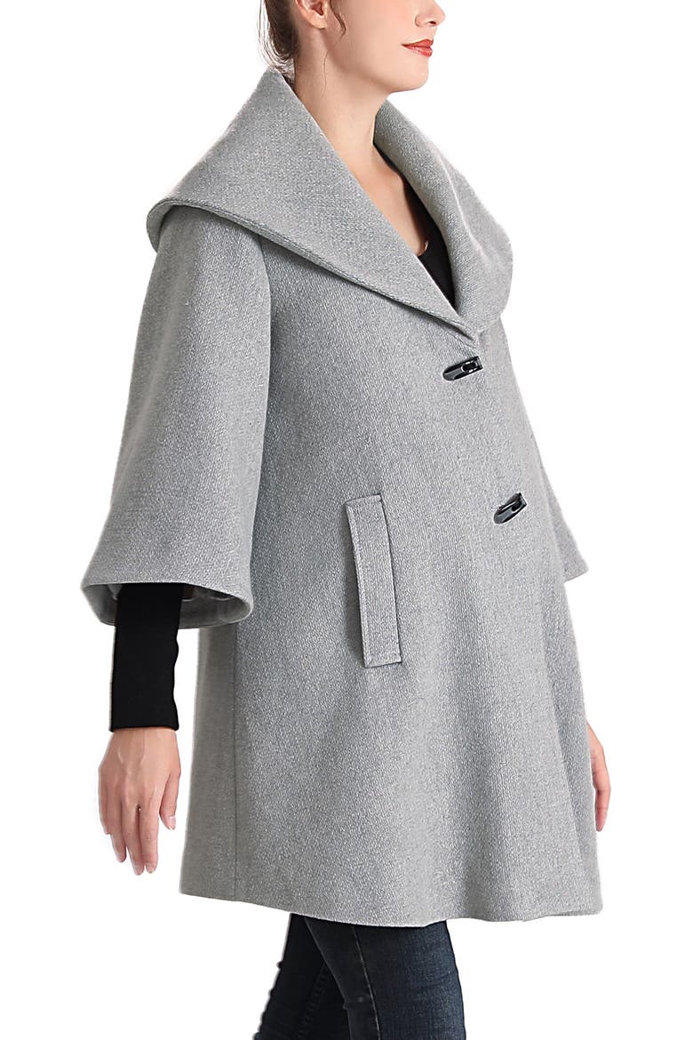 Aanya Maternity  A-Line Wool Coat with Removable Bib, Alternate, color, Gray