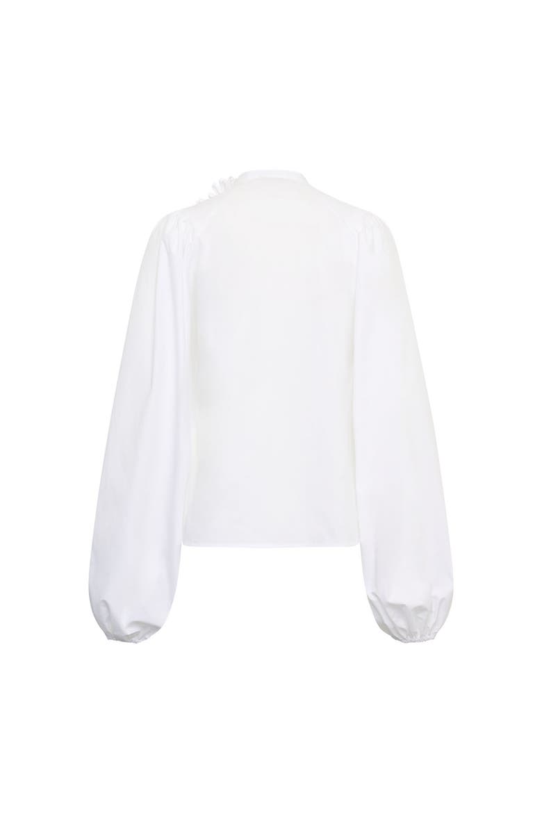 Cotton Poplin Blouse With Flower Pin, Main, color, White