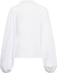 Maison Common Cotton Poplin Blouse With Flower Pin