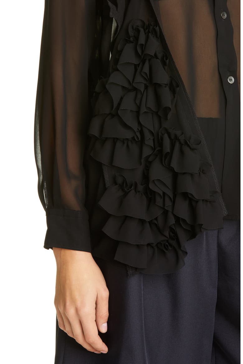 Georgette Shirt, Alternate, color, BLACK