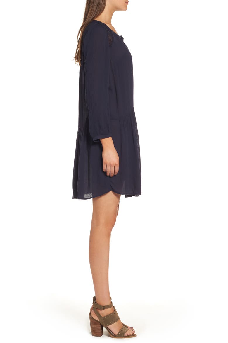 Button Front Dress, Alternate, color, NAVY NIGHT