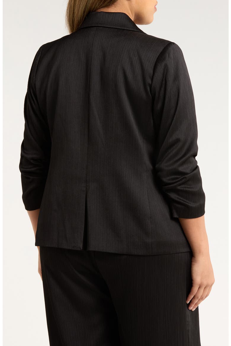 Crinkle Satin Faux Double Breasted Jacket, Alternate, color, BLACK