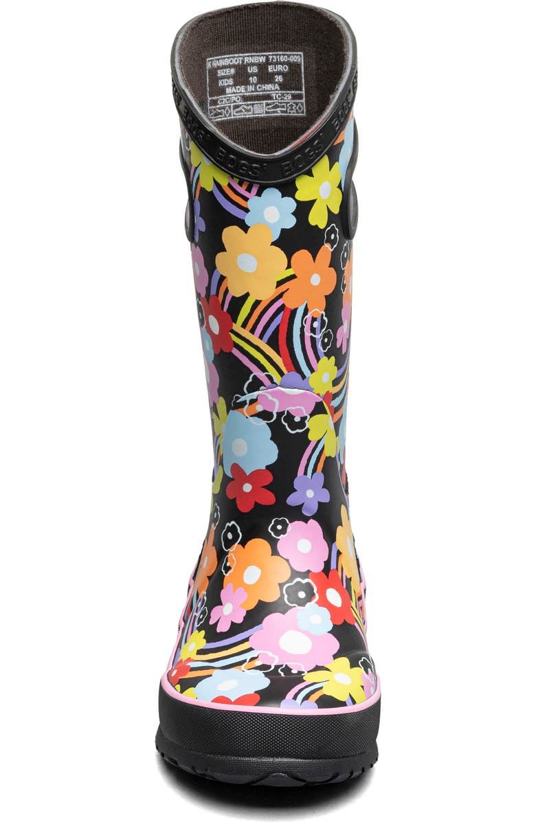 Bogs Kids' Rainbow Flower Rain Boot, Alternate, color,