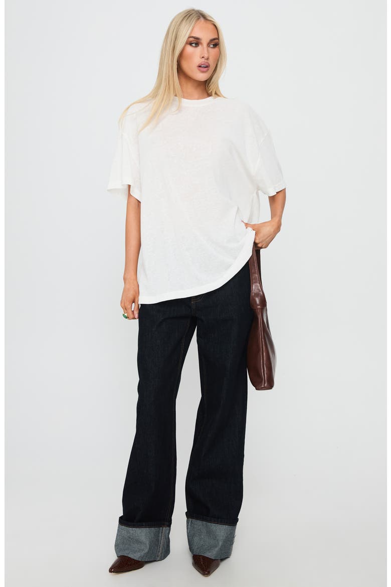 Zaydee Oversize Cotton Blend T-Shirt, Alternate, color, WHITE