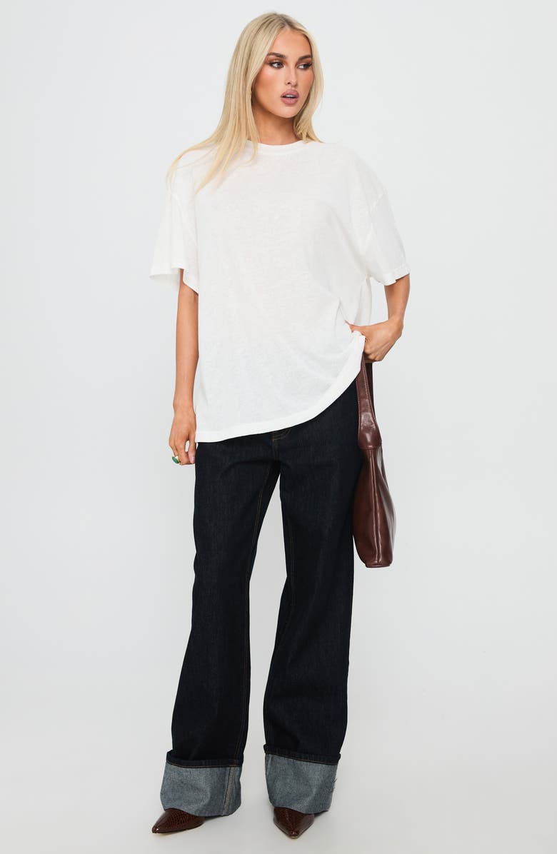 Princess Polly Zaydee Oversize Cotton Blend T-Shirt, Alternate, color, White