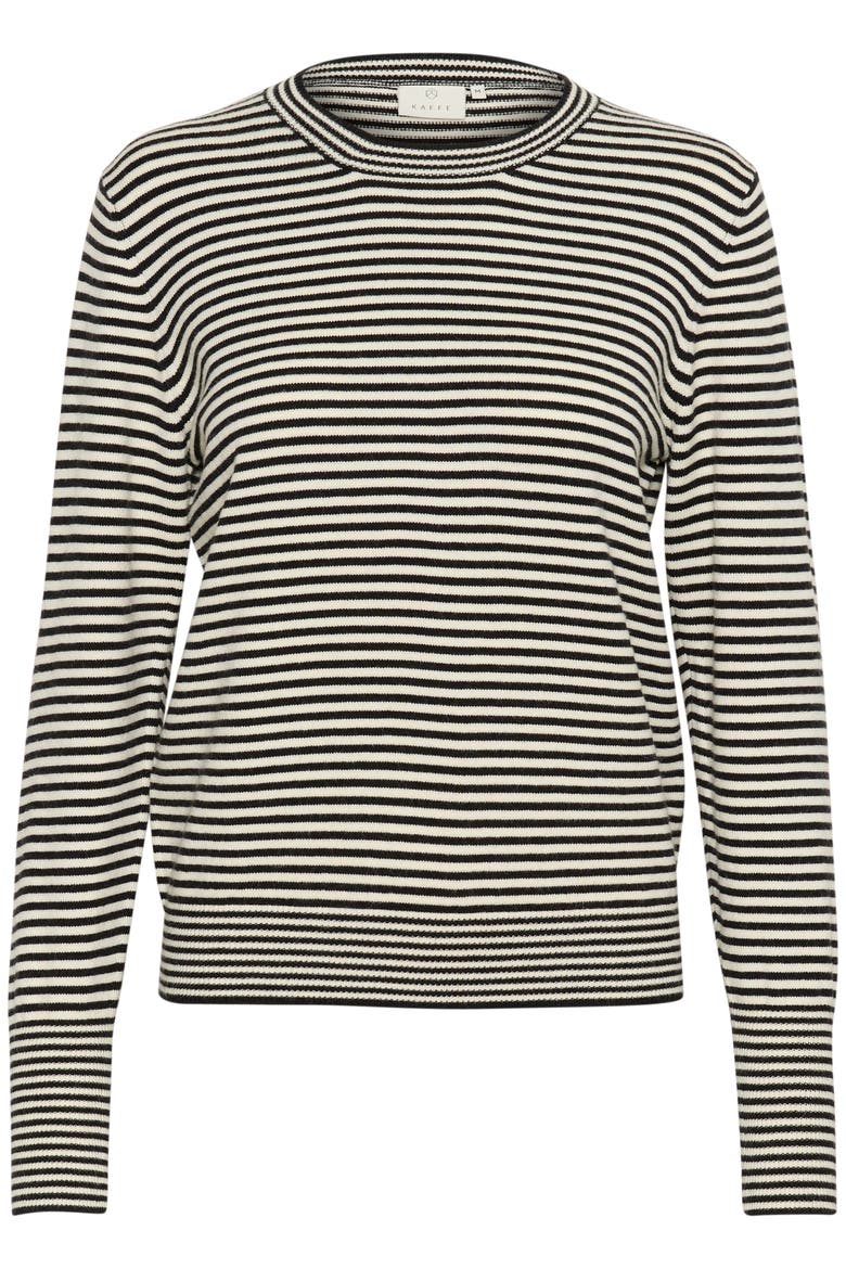 Kanala Round Neck Tight Knit Pullover, Alternate, color, Chalk / Black