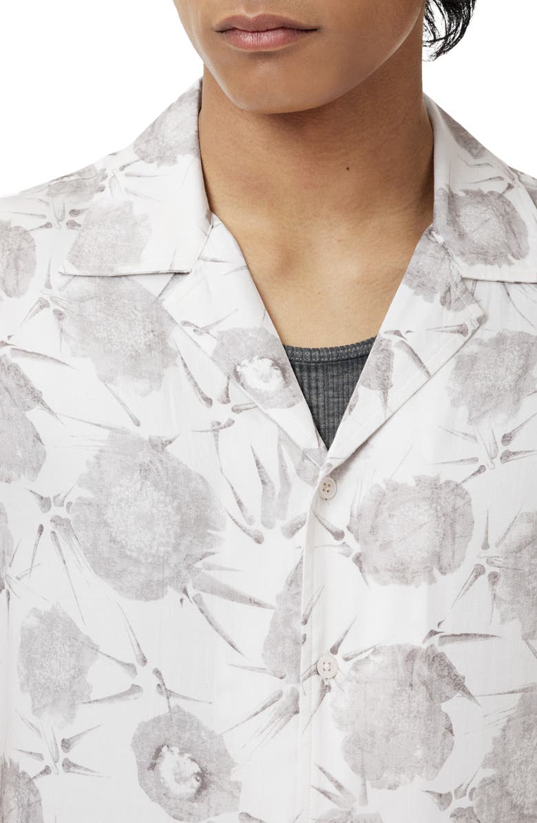 John Varvatos Dan Print Modal Camp Shirt, Alternate, color, White