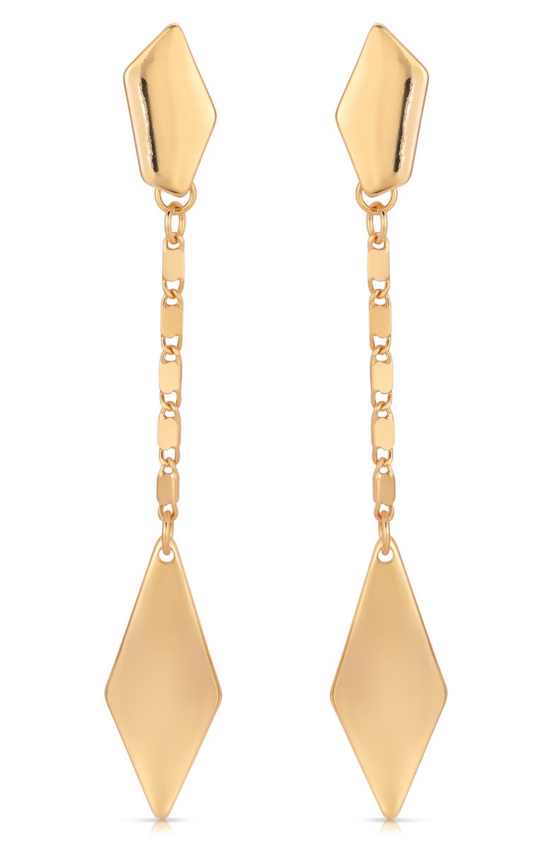 Ettika Kite Linear Drop Earrings, Alternate, color, Gold