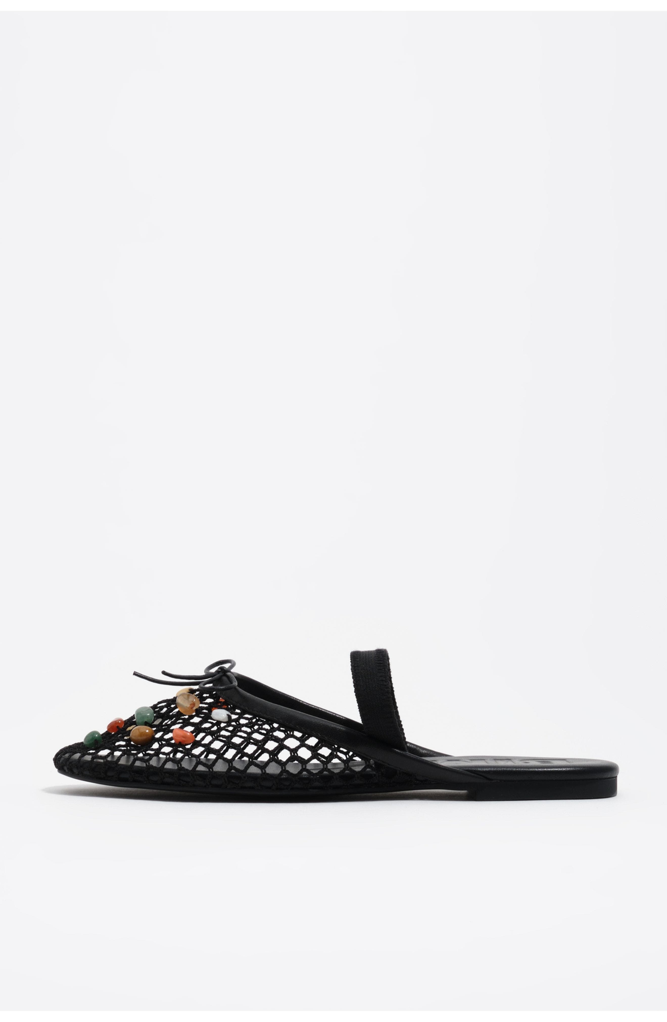 Bimba y Lola Mesh Slingback Ballerina With Stones, Main, color, Black
