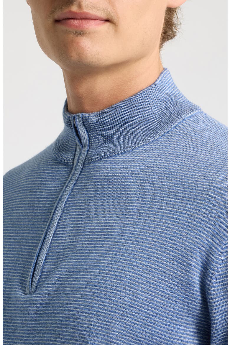 Canton Stripe Quarter Zip Sweater, Alternate, color, BLUE FREESIA